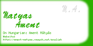 matyas ament business card